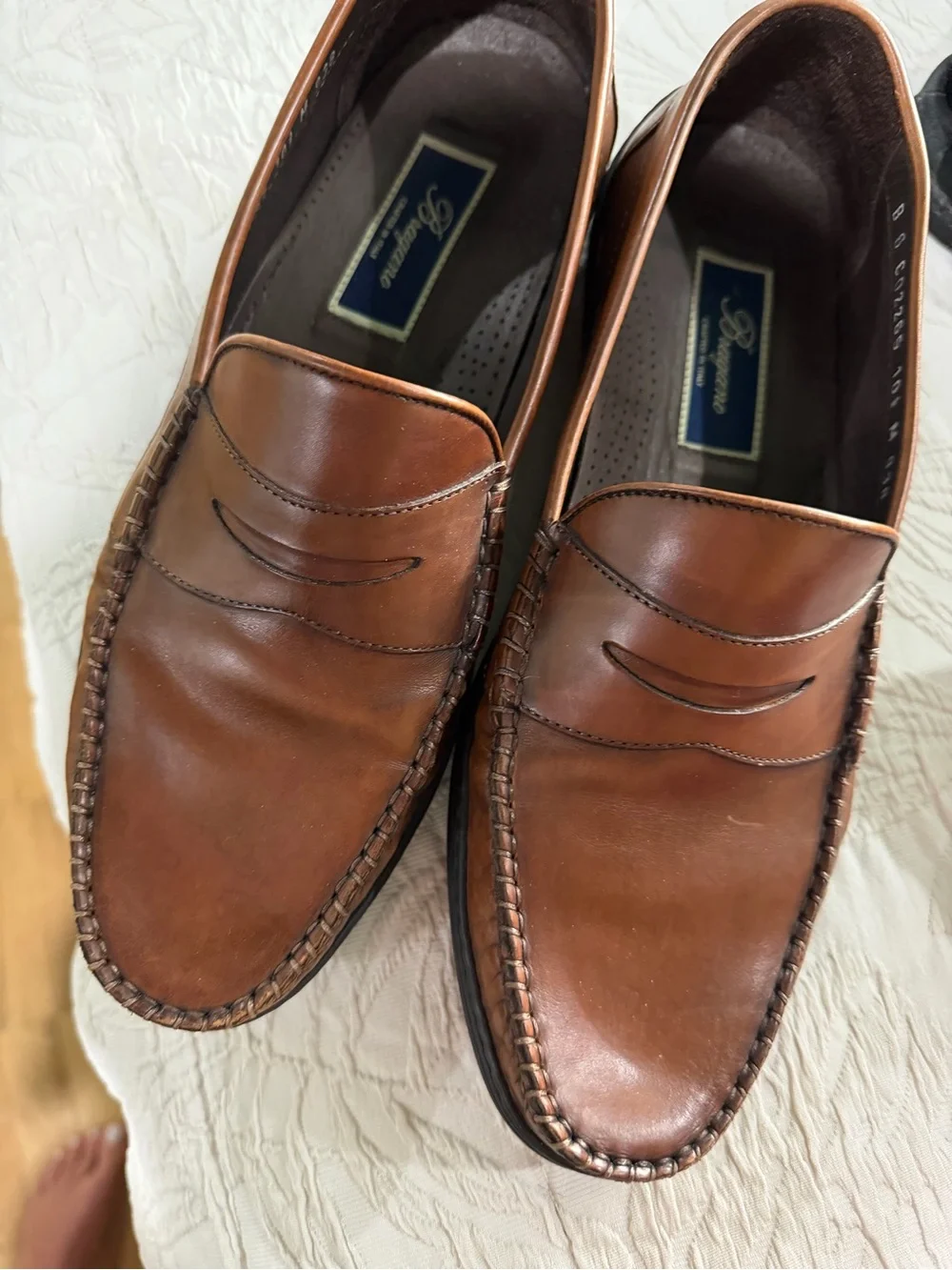 Classic Men's Tan Leather Slip-On Penny Loafers